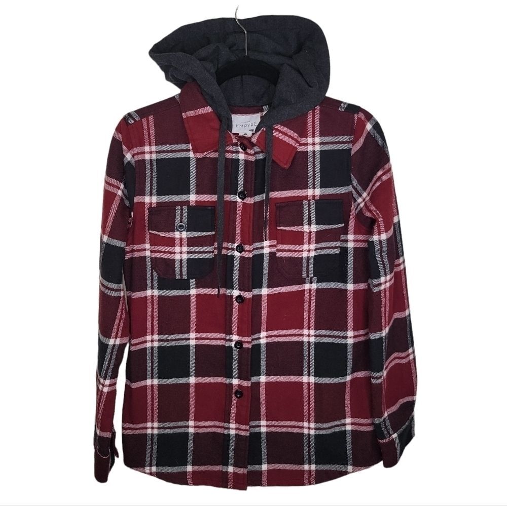 Empyre plaid hooded flannel jacket size small